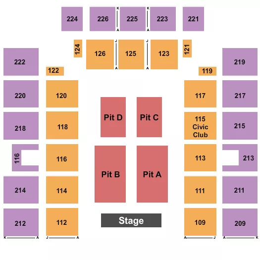 ENDSTAGE PIT A D Seating Map Seating Chart