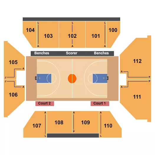 WILLIAM H PITT HEALTH AND RECREATION CENTER BASKETBALL Seating Map Seating Chart
