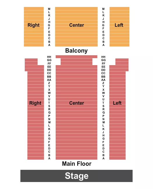 WOODLAWN THEATRE TX ENDSTAGE Seating Map Seating Chart