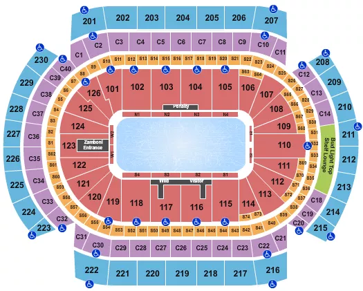 STARS ON ICE Seating Map Seating Chart