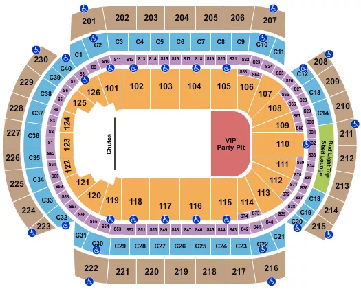 HALF HOUSE VIP PARTY PIT Seating Map Seating Chart