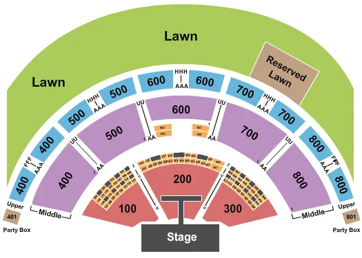 END STAGE Seating Map Seating Chart