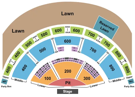 ENDSTAGE PIT 2 Seating Map Seating Chart