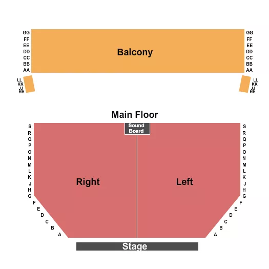 JIM LINDA LEE PERFORMING ARTS CENTER ENDSTAGE 2 Seating Map Seating Chart