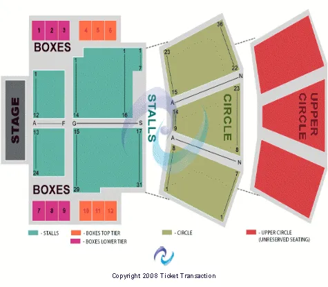 END STAGE Seating Map Seating Chart
