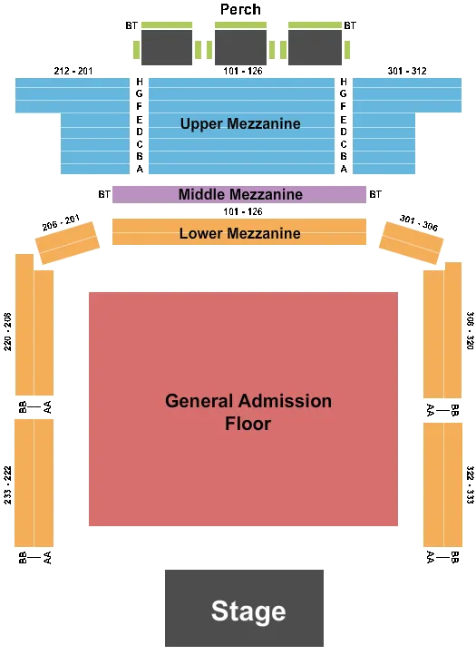  ENDSTAGE GA FLOOR Seating Map Seating Chart