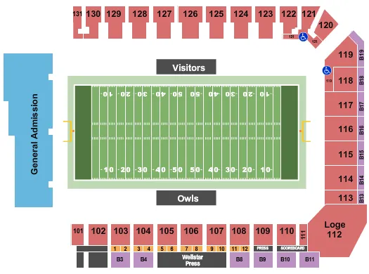  FOOTBALL Seating Map Seating Chart
