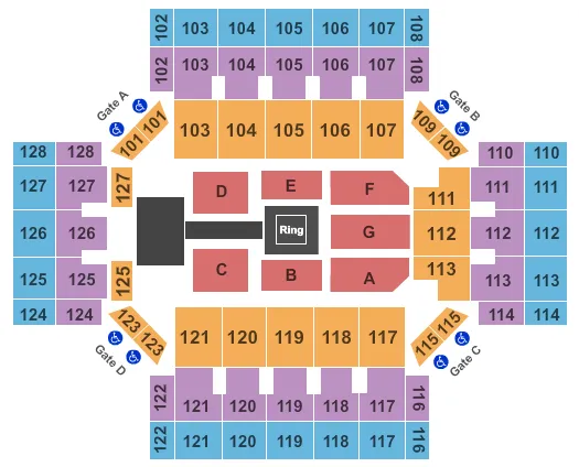  WWE Seating Map Seating Chart