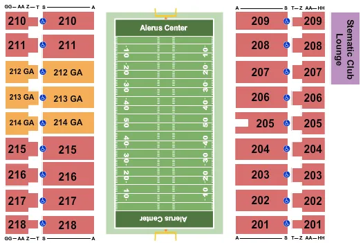  FOOTBALL Seating Map Seating Chart