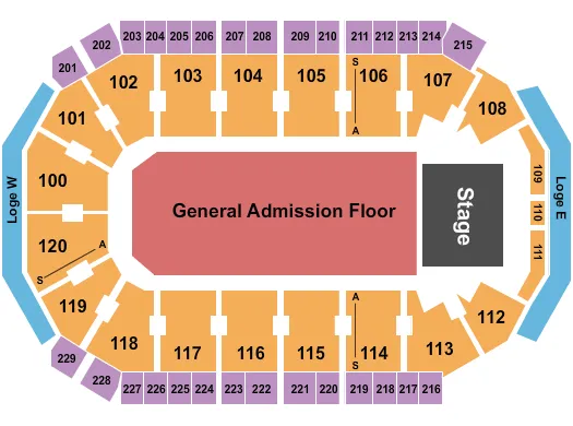  ENDSTAGE GA FLOOR Seating Map Seating Chart