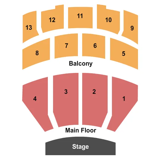 HISTORIC MAIN STAGE AT ATHENAEUM CENTER IL END STAGE Seating Map Seating Chart