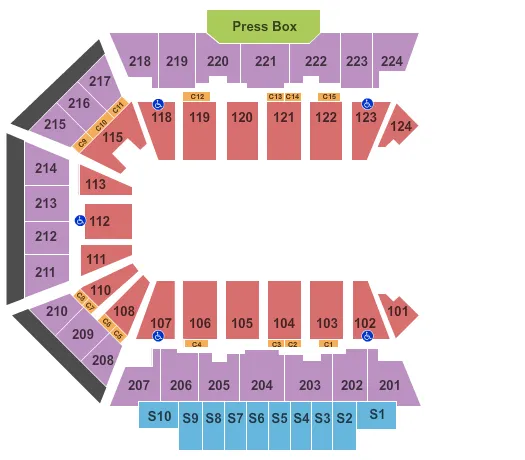 BMO CENTER ROCKFORD OPEN FLOOR Seating Map Seating Chart