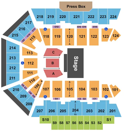 BMO CENTER ROCKFORD TROLLS Seating Map Seating Chart