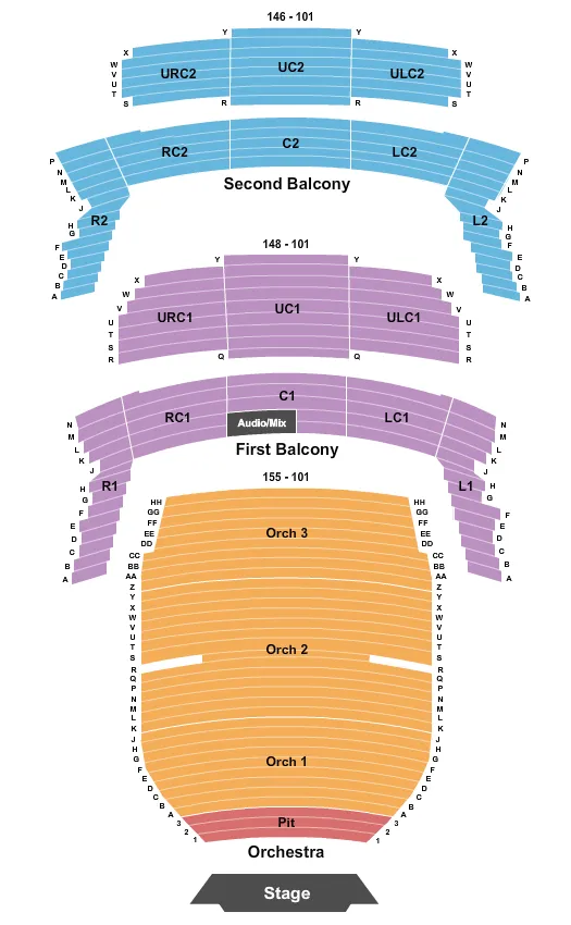  ENDSTAGE W PIT Seating Map Seating Chart