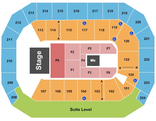  STURGILL SIMPSON Seating Map Seating Chart