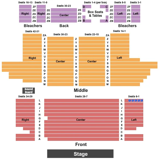  END STAGE Seating Map Seating Chart
