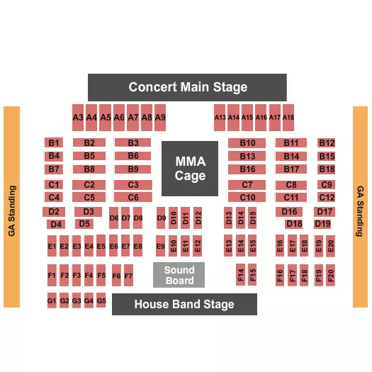  MMA Seating Map Seating Chart