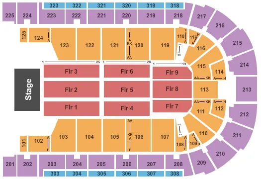 BOARDWALK HALL ARENA BOARDWALK HALL END STAGE Seating Map Seating Chart