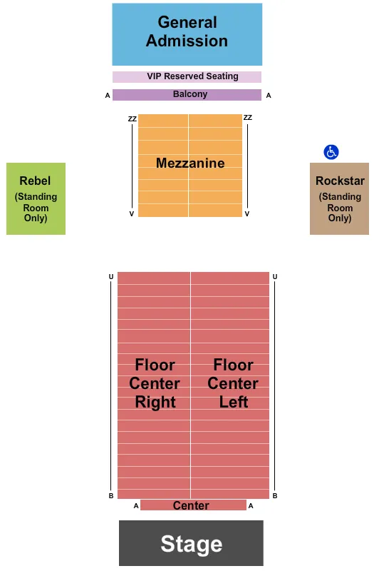  CHIPPENDALES Seating Map Seating Chart