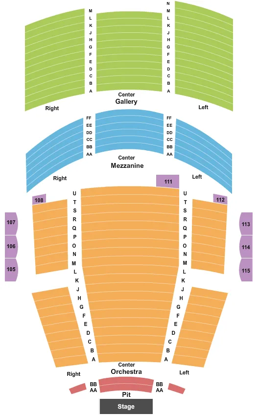  END STAGE Seating Map Seating Chart