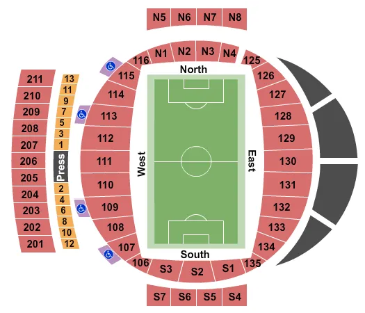  SOCCER Seating Map Seating Chart