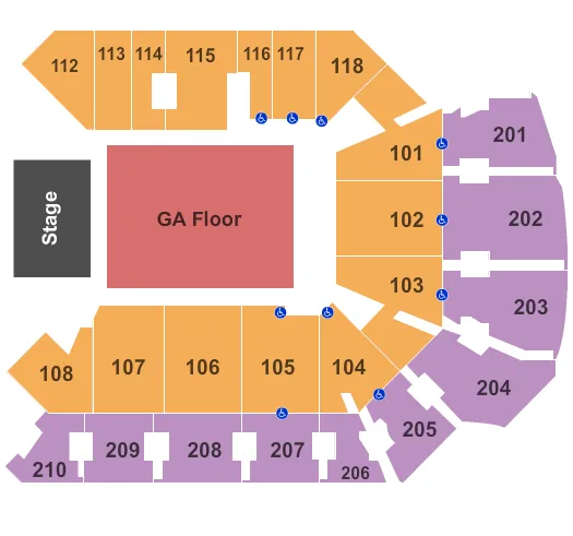  ENDSTAGE GA Seating Map Seating Chart