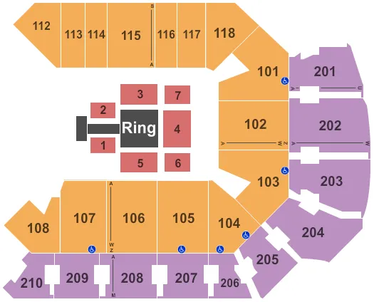  WWE Seating Map Seating Chart