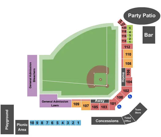  BASEBALL Seating Map Seating Chart