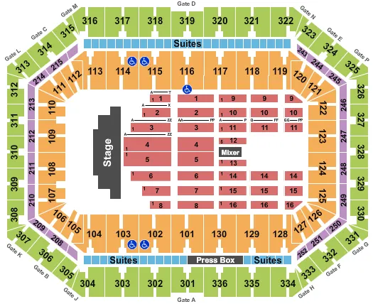  ENDSTAGE CONCERT Seating Map Seating Chart