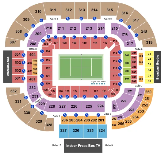  TENNIS Seating Map Seating Chart