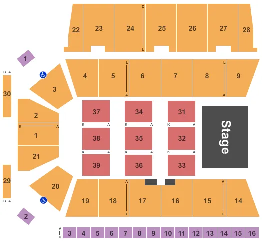  END STAGE Seating Map Seating Chart