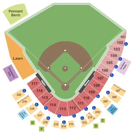  BASEBALL Seating Map Seating Chart