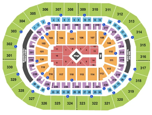 CENTER STAGE Seating Map Seating Chart