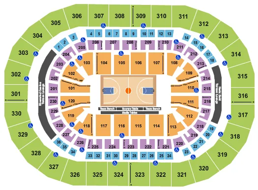 BASKETBALL 3 Seating Map Seating Chart