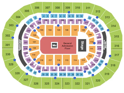 ENDSTAGE GA FLOOR Seating Map Seating Chart