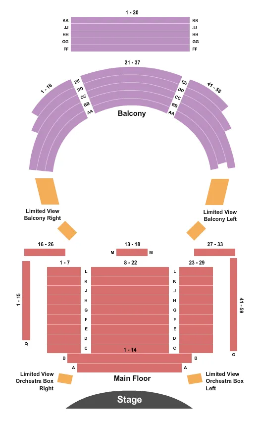  ENDSTAGE Seating Map Seating Chart