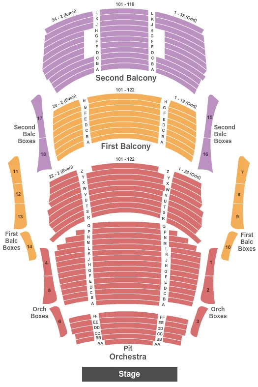  END STAGE Seating Map Seating Chart