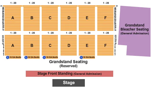 CLAY COUNTY FAIR EVENTS CENTER END STAGE Seating Map Seating Chart