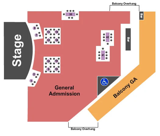 COBBS COMEDY CLUB END STAGE Seating Map Seating Chart