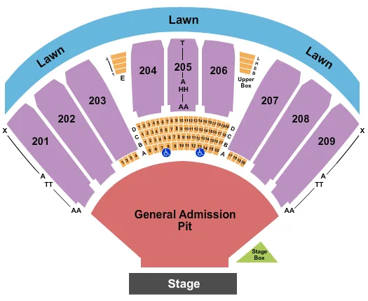  ENDSTAGE LARGE GA PIT Seating Map Seating Chart