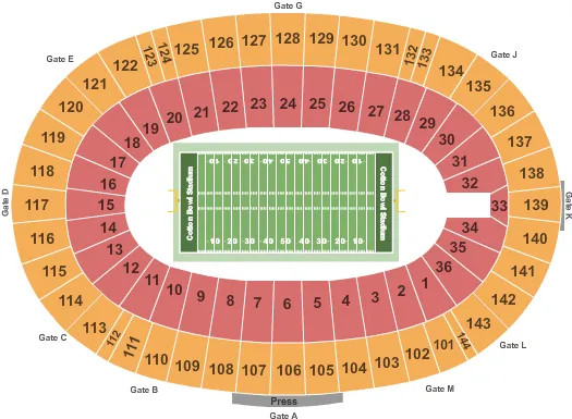  FOOTBALL Seating Map Seating Chart