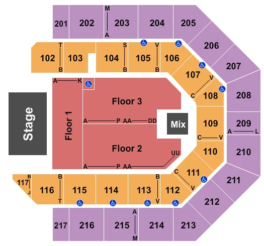  KEVIN GATES Seating Map Seating Chart