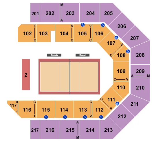  VOLLEYBALL Seating Map Seating Chart