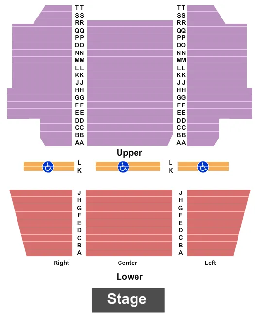 CREST THEATRE SACRAMENTO END STAGE Seating Map Seating Chart
