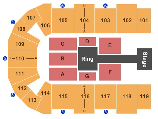  WWE Seating Map Seating Chart
