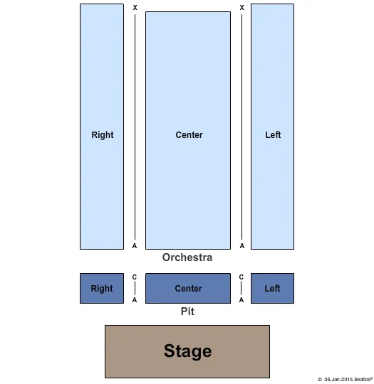 CROWDER HALL UNIVERSITY OF ARIZONA END STAGE Seating Map Seating Chart
