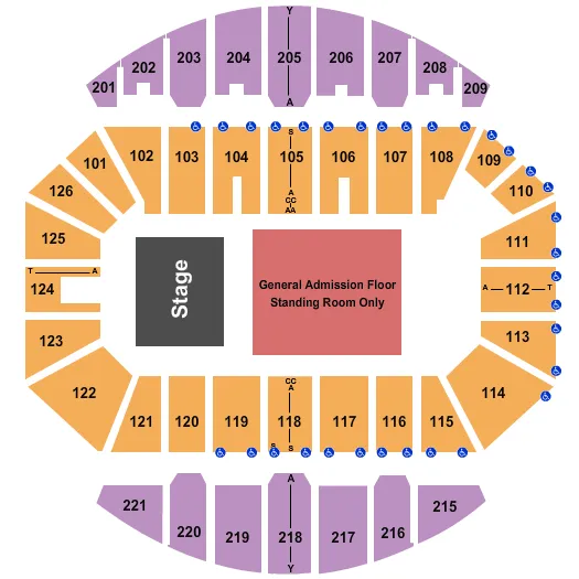 CROWN COLISEUM THE CROWN CENTER GA FLOOR Seating Map Seating Chart