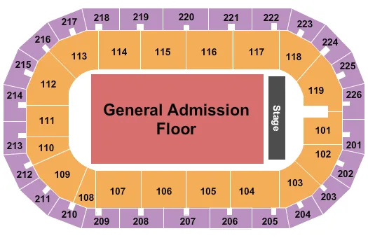  GA FLOOR Seating Map Seating Chart