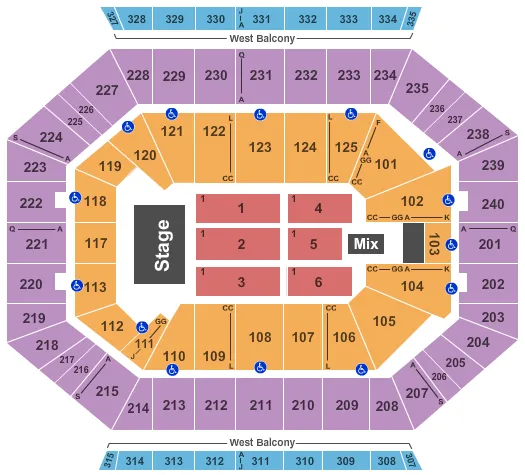  END STAGE Seating Map Seating Chart