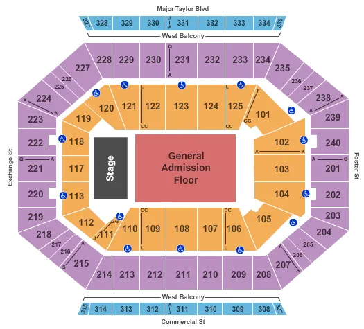  END STAGE GA FLOOR Seating Map Seating Chart